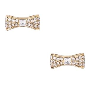 Kate Spade “Ready Set Bow” Pave Stud Earrings (NWT)